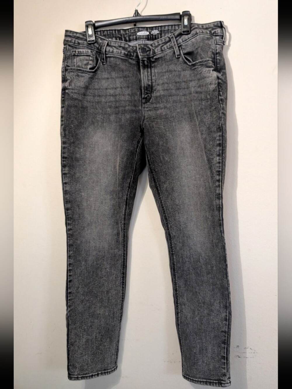 Rockstar Super Skinny Low Rise Black Denim Jeans Old Navy Size 16